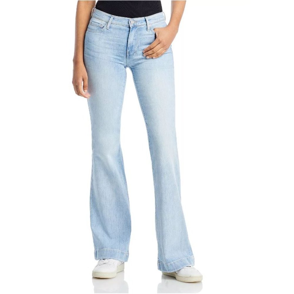 7 for All Mankind Left Hand Dojo Flare Jeans in Rosemary | 27
